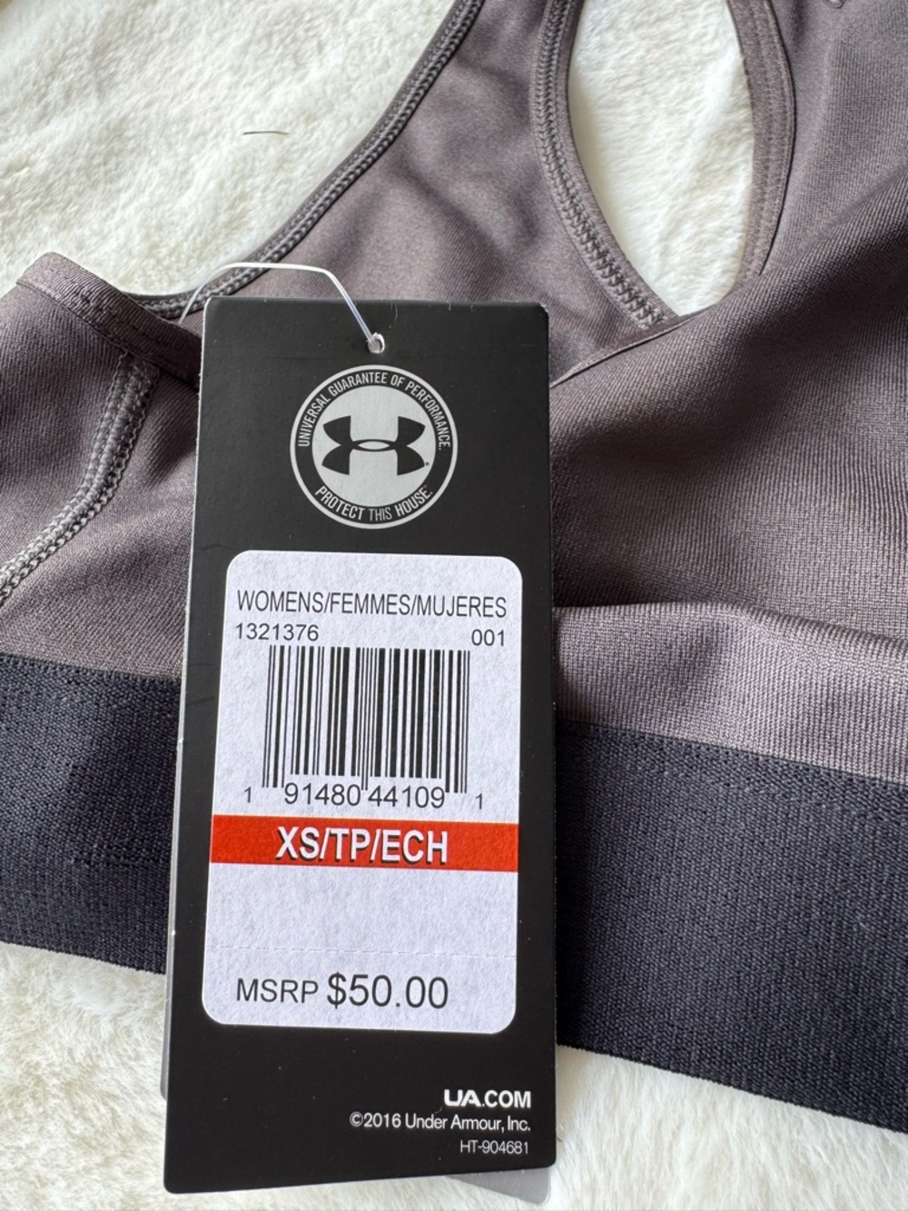 Under Armour Black Racerback Tank with Built-In Dark Gray Bra - Size XS - Picture 8 of 10